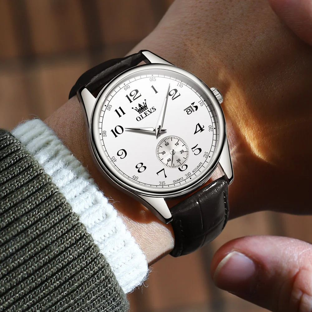 Olevs Leather Strap WaterproofQuartz Watch for Men - Premium Watches from Zeppelin - Just $40! Shop now at Dressmycell.com Olevs Leather Strap WaterproofQuartz Watch for Men - Premium Watches from Zeppelin - Just $40! Shop now at Dressmycell.com